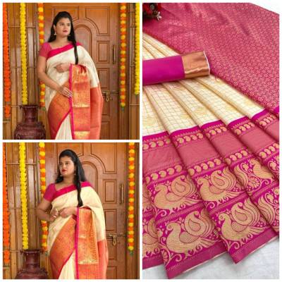 ORGANIC BANARSI SAREES BY LAABH DESIGNER LICHI SILK SAREES WHOLESALER IN INDIA